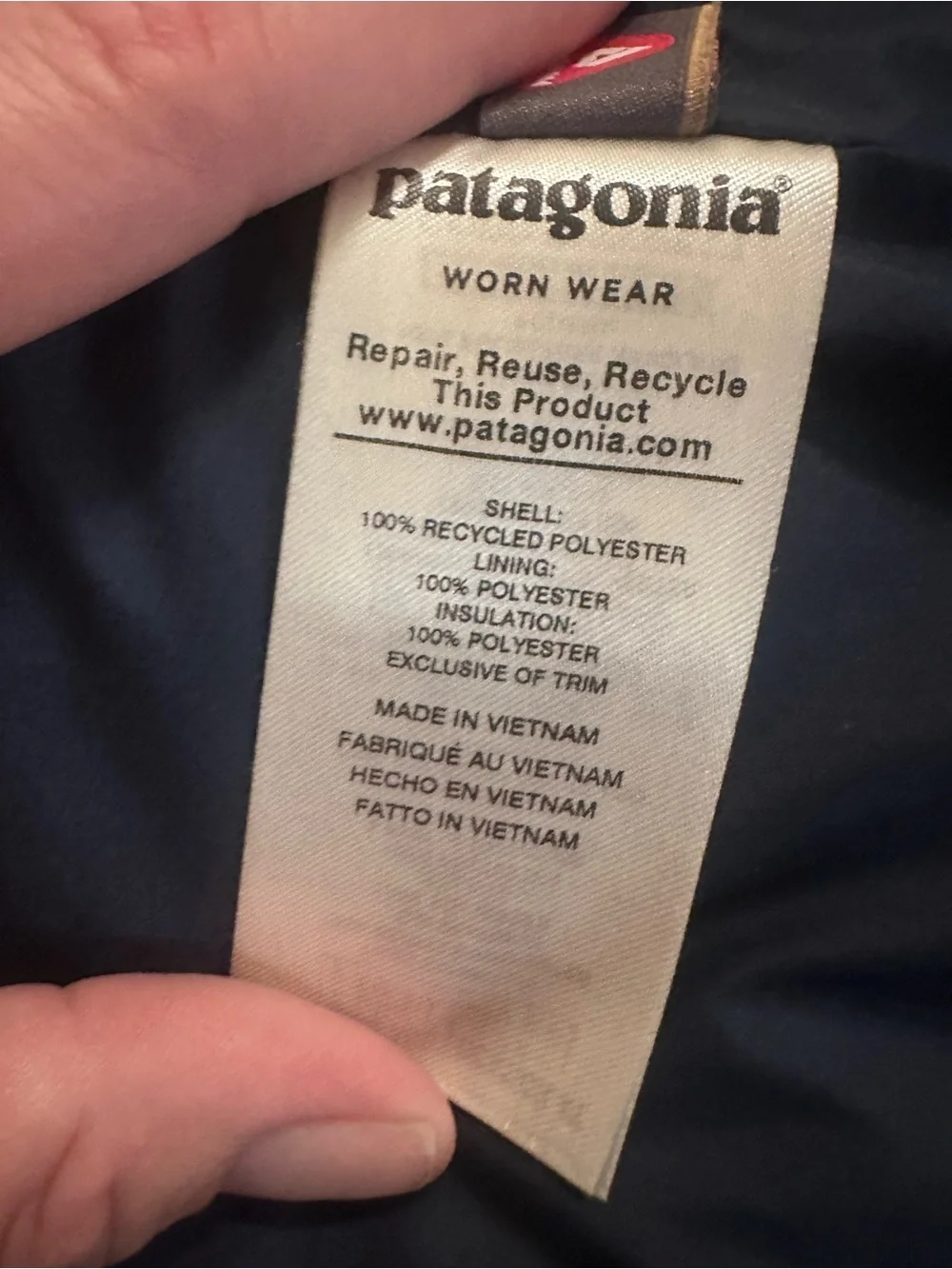 Patagonia Kids Nano Puff Brick Quilt Jacket Navy Size Small 7-8